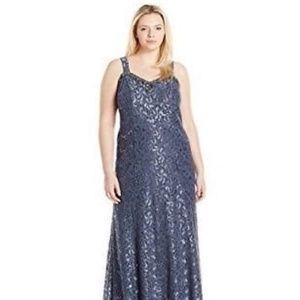 Alex Evenings Plus Size Embellished Lace Gown